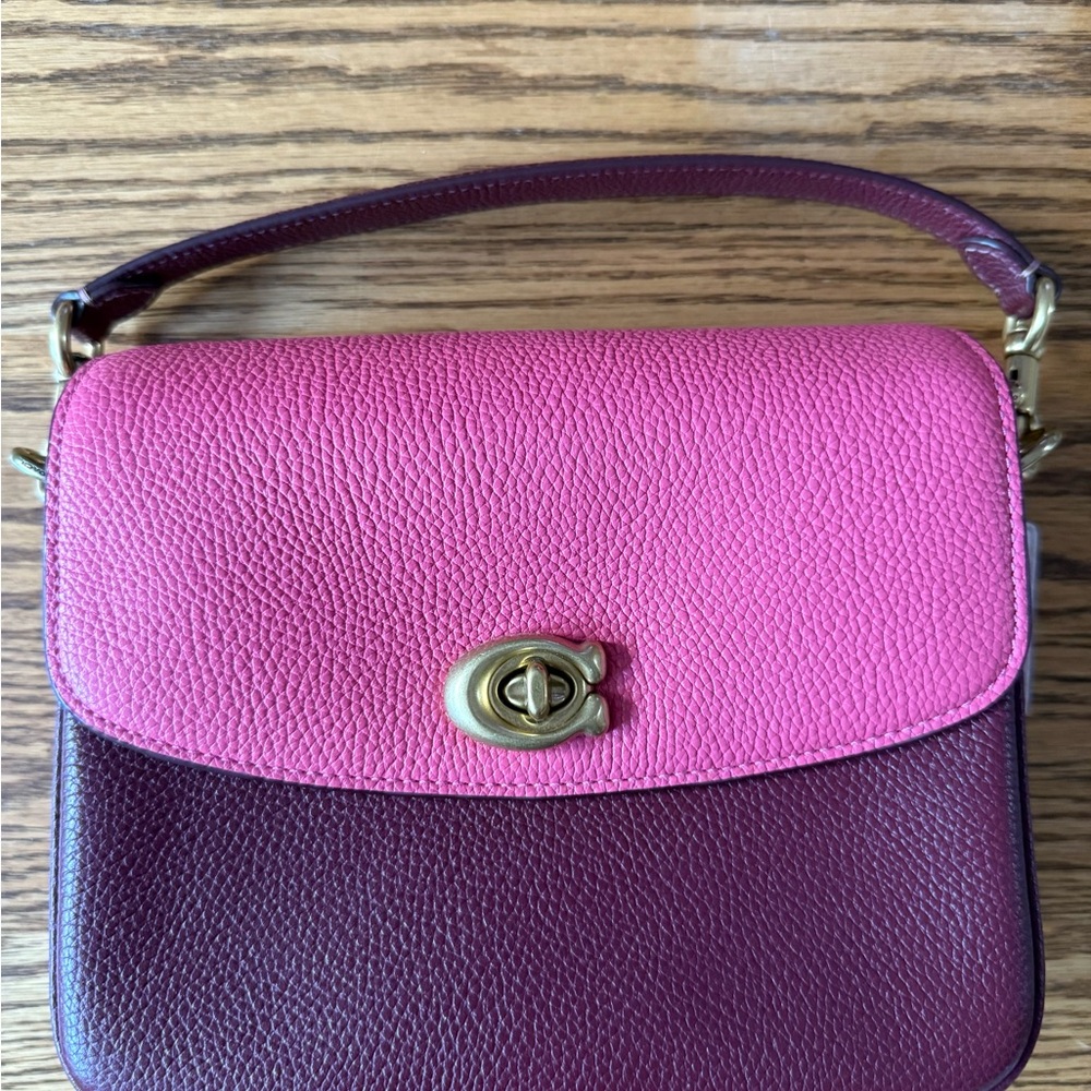 Coach Pink and Purple Leather Shoulder Bag